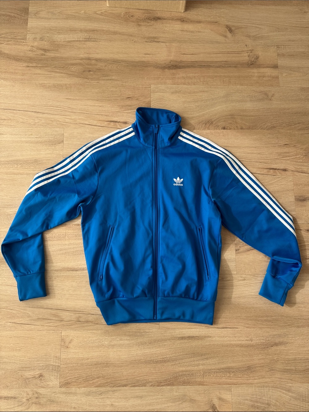 adidas Blue Track Jacket with White Stripes
